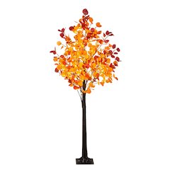 6ft. Pre-Lit Bright Autumn Eucalyptus Artificial Fall Tree with 420 LED Lights