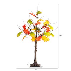 3ft. Pre-Lit Autumn Maple Artificial Fall Tree with Pinecones, Acorns