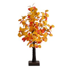 21in. Pre-Lit Bright Autumn Eucalyptus Artificial Fall Tree with 50 LED Lights