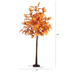 7ft. Pre-Lit Autumn Maple Artificial Fall Tree with 450 Warm White LED Lights