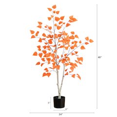 4ft. Autumn Paper Birch Artificial Fall Tree