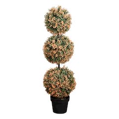 3ft. Autumn Triple Ball Boxwood Artificial Fall Topiary Tree