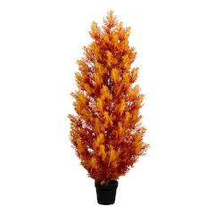 4ft. UV Resistant Autumn Artificial Fall Cedar Tree (Indoor/Outdoor)