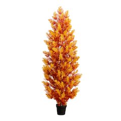 5ft. UV Resistant Autumn Artificial Fall Cedar Tree (Indoor/Outdoor)