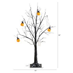 3ft. Pre-Lit Artificial Halloween Pumpkins and Skulls Ornament Tree