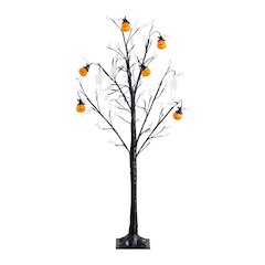 4ft. Pre-Lit Artificial Halloween Pumpkins and Skulls Ornament Tree