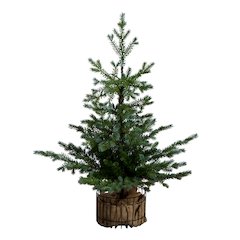 3ft. Pre-Lit Artificial Christmas Tree in Jute Wire Planter with 30 LED Lights