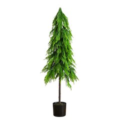 5ft. Artificial Real Touch Down Swept Norfolk Pine Tree with Natural Look
