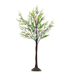 3ft. Pre-Lit Artificial Easter Egg Twig Tree with Greens and 40 Warm LED Lights