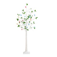 5ft. Pre-Lit Artificial Blooming Easter Egg Twig Tree with 72 Warm LED Lights