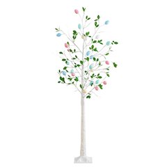 6ft. Pre-Lit Artificial Blooming Easter Egg Twig Tree with 96 Warm LED Lights