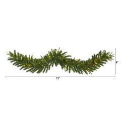 6ft. Green Pine Artificial Christmas Garland with 35 Clear LED Lights