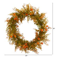 21in. Autumn Fern Artificial Wreath