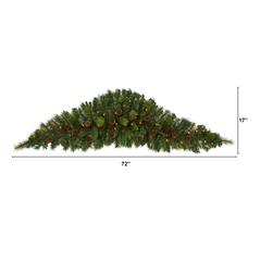 6ft. Artificial Christmas Swag with 50 LED Lights, Berries and Pine Cones