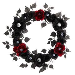24in. Eyeball Rose Halloween Artificial Wreath