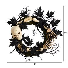 24in. Halloween Skull and Bones Wreath