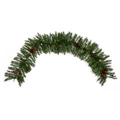 Alaskan Pines and Pinecones Artificial Christmas Garland 50 Warm White LEDLights