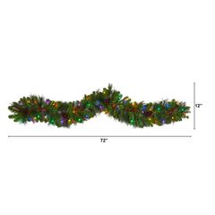 6ft. Colorado Fir Artificial Christmas Garland with 50 Multicolored LED Lights, Berries and Pinecones