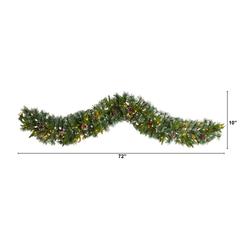 6ft. Snow Tipped Christmas Artificial Garland with 35 Clear LED Lights and Pine Cones