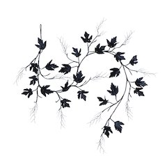 6.5ft. Pre-Lit Artificial Halloween Black Maple Garland with 48 LED Lights