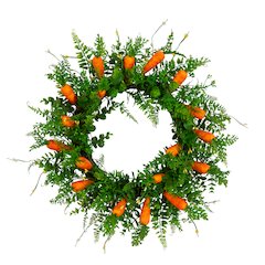 22in. Artificial Easter Fern and Carrots Wreath