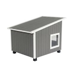 Grey Ecoflex Outdoor Cat House with Traditional Design, Extra Large Size