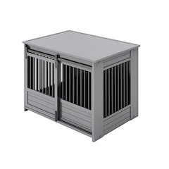 ECOFLEX Barn Door Dog Crate End Table - Gray Large