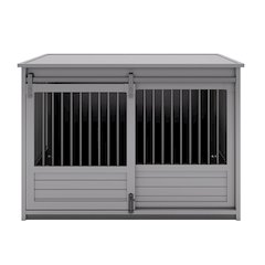 ECOFLEX Barn Door Dog Crate End Table - Gray X-Large