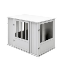 Durable ECOFLEX X-Large Dog Crate with Flexible Door Placement in Antique White