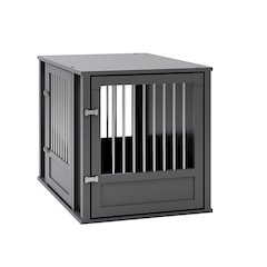 Durable ECOFLEX Medium Dog Crate with Flexible Door Placement in Black
