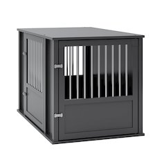 Durable ECOFLEX Large Dog Crate with Flexible Door Placement in Black