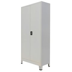 Office Cabinet Grey Steel Medium Height-Adjustable Shelves