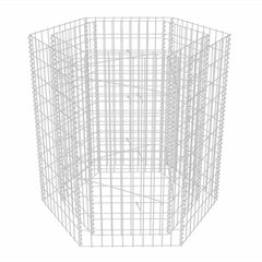 Gabion Raised Bed Silver Galvanized Steel 39.4 x 35.4 x 39.4 in