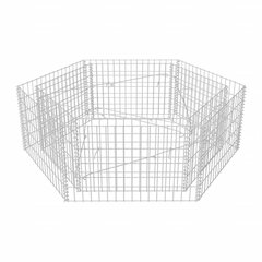 Gabion Raised Bed Silver Galvanized Steel 63x55.1x19.7 in