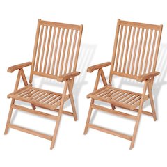 vidaXL Reclining Garden Chairs 2 pcs Solid Teak Wood, 43029