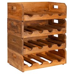Wine Racks 4 pcs for 16 Bottles Solid Mahogany Wood