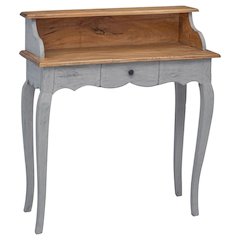 Writing Desk Mahogany, Grey Solid mahogany wood