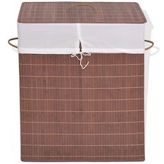 vidaXL Bamboo Laundry Bin Rectangular Brown, 245583