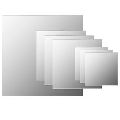 Wall Mirror Set of 7 Transparent Glass Small Decorative Inlays