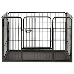 Dog Playpen Black Powder-coated steel 36.0x23.2x24.0 in Foldable