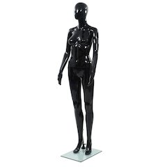 vidaXL Full Body Female Mannequin with Glass Base Glossy Black 68.9", 142929