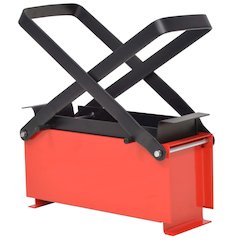 vidaXL Paper Log Briquette Maker Steel 13.4"x5.5"x5.5" Black and Red, 142921