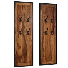 Coat Rack Sheesham wood with natural grain patterns