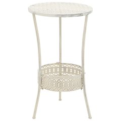 Table White Metal Small Bistro Table Round Vintage