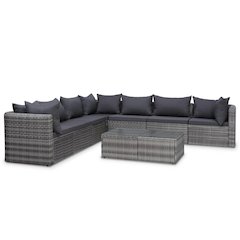 Sofa Set Grey Poly rattan Medium Modular Outdoor Sofa Set
