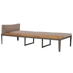 Garden Sunbed Brown Solid Acacia wood Regular Adjustable Armrests