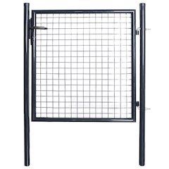 vidaXL Mesh Garden Gate Galvanised Steel 33.7"x39.4" Gray, 143369