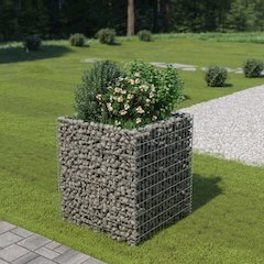 Gabion Raised Bed Silver Galvanized steel Large