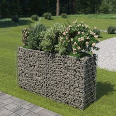 Gabion Raised Bed Silver Galvanized Steel 70.9x19.7x39.4 in