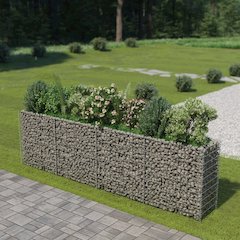 Gabion Raised Bed Silver Galvanized Steel Large